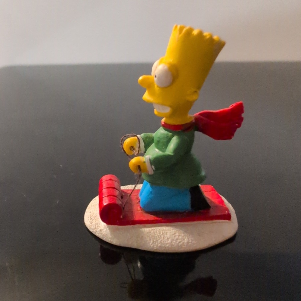 Hawthorne Village Simpsons Bart Simpson Sledding Figurine 2003 78439B - Picture 3 of 5